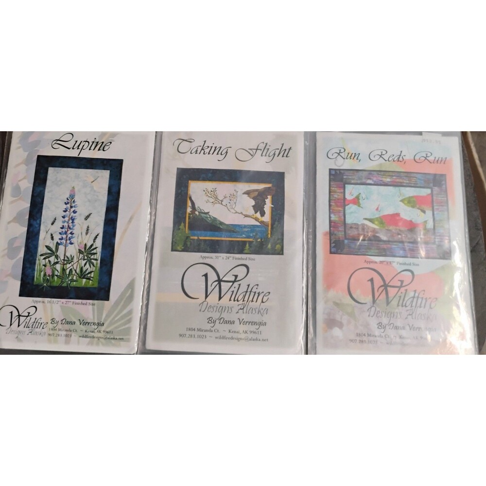 Wildfire Designs Alaska Quilt Patterns Lupine, Taking Flight , - Run,Reds,Run